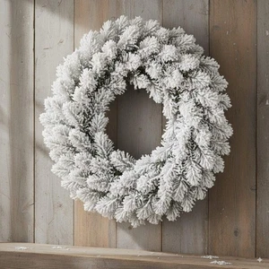 24 inch Wreath Snow Flock - Unlit - Picture 1 of 4