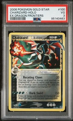 2006 POKEMON EX DRAGON FRONTIERS GOLD STAR #100 CHARIZARD-HOLO PSA 3 - Image 1 of 2