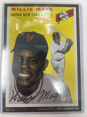 Willie Mays 2015 Topps Cartón Icono 5x7 RARO Exclusivo #90 1954 Topps/199 Foto 1 de 2