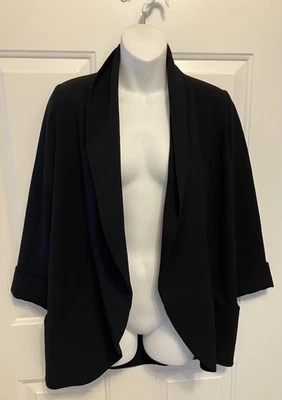 Women’s Wilfred Aritzia Black Crepe Blazer Open Front Cardigan Size 4 Small - Image 1 of 4