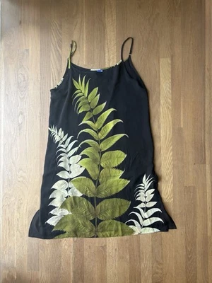 Vestido sin Mangas Doble Forrado Lencería Talla XL Chemise Romántico Chifón Estampado de Palma Foto 1 de 4