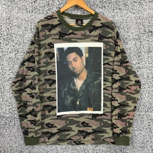 Vintage Nas Rap Shirt Mens XL Camouflage Camo Thermal Hip Hop Graphic Zeep World - Picture 1 of 8