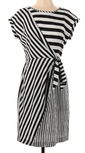 EUC Gabby Skye Women’s 4 A-Line Dress wrap Black & white casual business classic - Picture 1 of 3