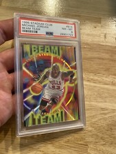 Michael Jordan Beam Team PSA 8 Vintage Insert Card 1995 Stadium Club Last Dance