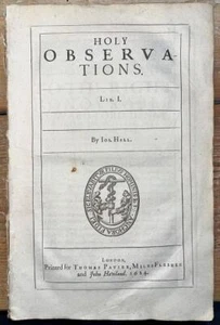1624 Joseph Hall 'Holy Observations' Christian Sermons / Theology - Picture 1 of 11