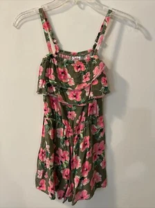 Justice Girls Size 10 Green Floral Jumper! A2865 - Picture 1 of 11