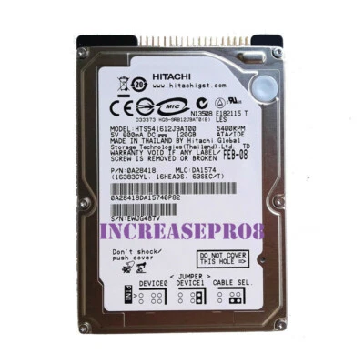 Hitachi 120GB HTS541612J9AT00 5400 RPM IDE 8MB 2.5" Laptop HDD Hard Disk Drive - Image 1 of 2