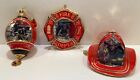 Bradford Exchange Courage Under Fire Fireman Christmas Ornaments. Set of 12 NIB
