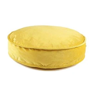 Velvet Floor Pillows Round Chair Cushion Couch Throw Pillow Soft 19.7IN Yellow - Picture 1 of 8