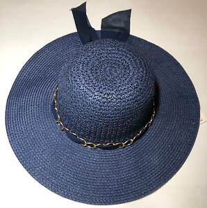 Fancy Ribbon Bow Women's Packable Brim Straw Floppy Beach Hat SPF50 Protect