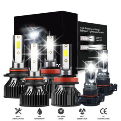 Para Chevy Silverado 1500 2007-2015 - 6x Combo Faro LED Alto/Bajo + Kit de Bombillas Antiniebla Foto 1 de 4