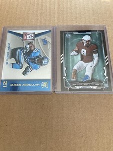 AMEER ABDULLAH RC 2015 Bowman BLACK #33 & Donruss Elite Rookie #65 Cards (q)