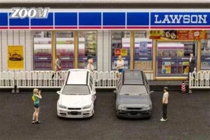 ZOOM 1:64 Stagea R34 carro serbatoio piastrelle cemento grigio/bianco miniere pressofuso modellino auto - Foto 1 di 11