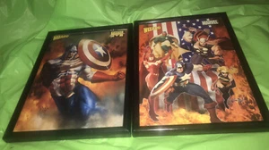 Captain America / Thor Avengers Marvel Comic Book Cover Art 2 Posters W/ Frame - Picture 1 of 5