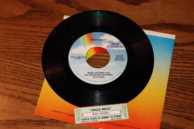 NEW 45 RECORD BING CROSBY JINGLE BELLS B/W SANTA CLAUSE IS COMING TO UNPLAYED - Image 1 of 2