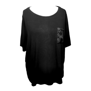 Black T-Shirt Size 22 Top Tee Pocket Stretch Holiday Sun TOGETHER BNWT BNIP