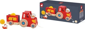 TRACTOR Y REMOLQUE DE MADERA JANOD +6 ACCESORIOS NUEVOS EN CAJA 12M+ - Imagen 1 de 4