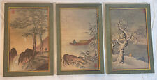1956 Asian Japanese 8x13 Print Lithographs Donald Art Co NY Set Of 3 Antique