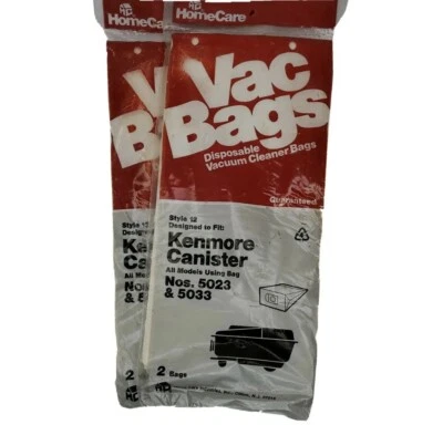 Sacos de vácuo HomeCare (nº 12) compatíveis com vasilha Kenmore nº. Lote de 2 a 2 peças 5023 e 5033 - Imagem 1 de 2