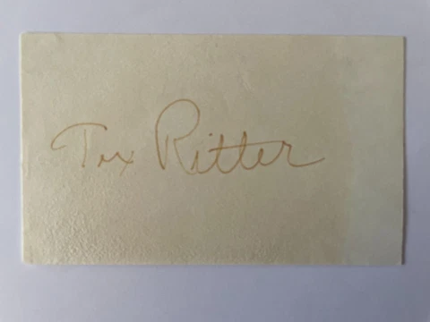 Tex Ritter - High Noon - Original Hand Signed Autograph Cover