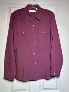 Camisa Roper Western Pearl Snap Mujer Grande Borgoña Country Rodeo Vaquera - Imagen 1 de 7