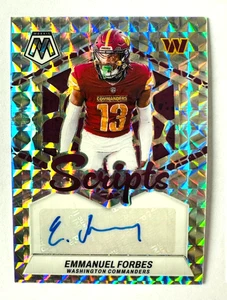 2024 Panini Mosaic Emmanuel Forbes AUTO Card SILVER Prizm Scripts Commanders! - Picture 1 of 3