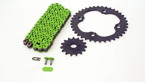 2009-12 fits Suzuki LTZ400 Z400 400 QuadSport Green Chain & Black Sprocket 14/38 - Picture 1 of 1