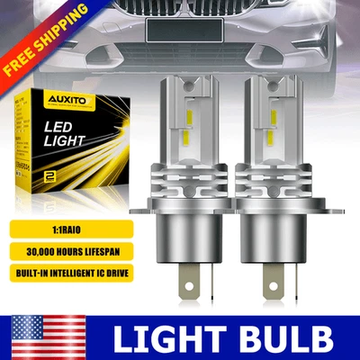 CANBUS AUXITO Car H4 HB2 9003 15000LM Headlight LED High And Low Beam 6500K Bulb - Image 1 of 4