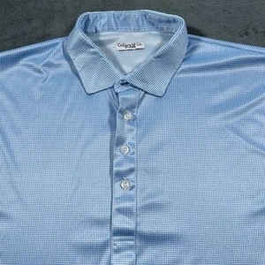 Collars & Co Polo Shirt Mens 2XL Blue Dress Collar Performance Golf Polyester - Picture 1 of 12