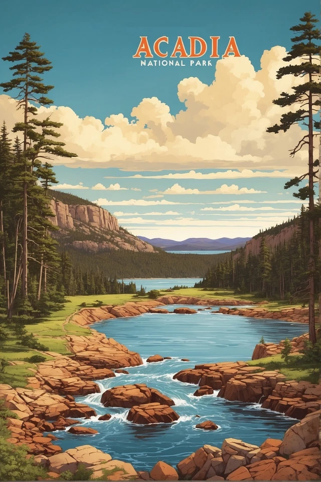 Pôster Parque Nacional Acadia impressão fotográfica premium arte de parede 4 tamanhos - Imagem 1 de 1