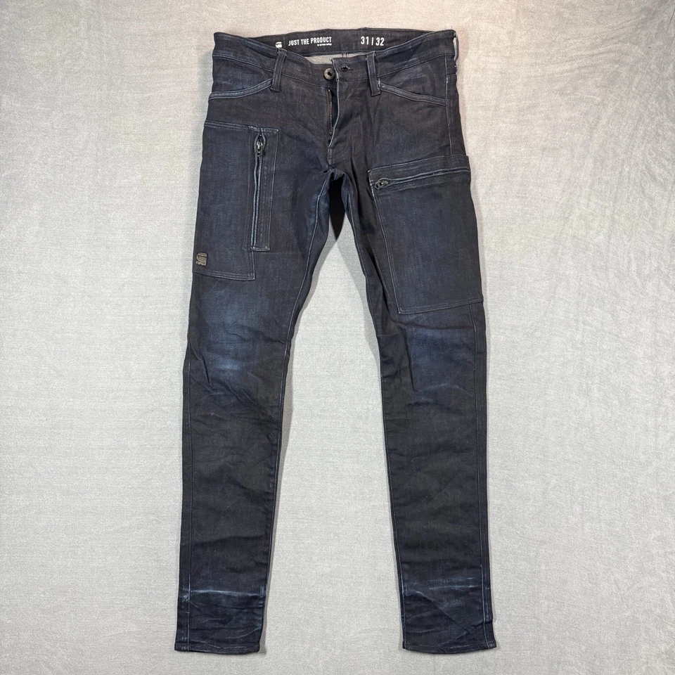 G-Star Raw Powel Super Slim Stretch Dark Blue Denim Tactical Pockets Mens 31x32 - Image 1 of 4