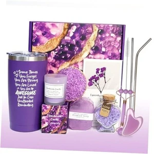Birthday Gifts for Women, Bath Sets For Women Gift, 11 PCS Lavender Spa Gift - Picture 1 of 7