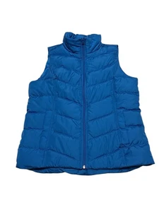 Giubbotto donna Lands End piuma d'oca imbottito M blu navy nuovo con etichette - Foto 1 di 4