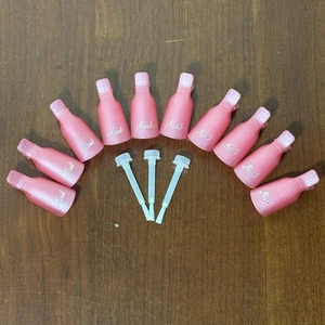 10 PC Acrylic / Gel Nail Polish Remover Soaker Clips With Case - Picture 1 of 9
