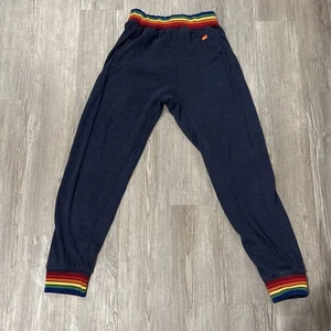 Aviator Nation Jogginghose Damen M blau Regenbogen 6 Streifen Jogger mit Taschen - Bild 1 von 11