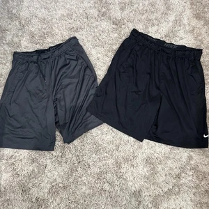 Dos Hombres Nike Negro Atlético Malla Laterales Pantalones Cortos Elásticos L 833265 Dri Fit Entrenamiento - Imagen 1 de 7