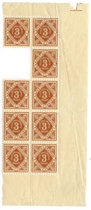Wurttemberg Official Stamp Sc O32 block of 9 w/selvage mint never hinged - Picture 1 of 2