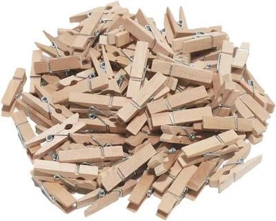 CUWELT 300 x Mini Holzklammern, 35mm Natur Kleine Wäscheklammern aus Holz DIY - Bild 1 von 4