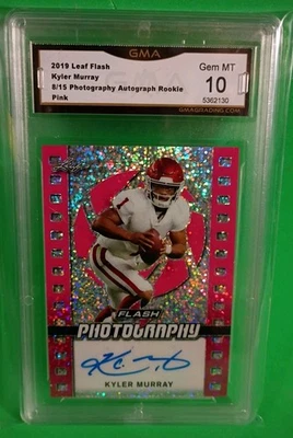 2019 Leaf Flash Photography Auto Pink FP-KM1 Kyler Murray 8/15  Graded GMA 10 - Image 1 of 4