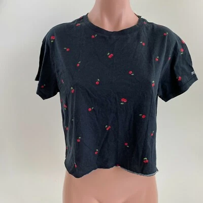 Victoria's Secret розовый короткий рукав сна вишни печать укороченный футболка синий M новый с Ярлыками - Изображение 1 из 4