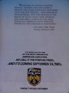 1984 Pontiac Fiero Vintage  It's Coming 9 22 1983 Original Print Ad 8.5 x 11" - Picture 1 of 4