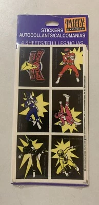 Mighty Morphin Power Rangers Stickers 1994 BRAND NEW Party Express 4-Sheets - Image 1 of 3