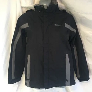 Mountain Warehouse Jacket Kids Boys Sz 11-12 Waterproof Hood Windbreaker Black - Picture 1 of 21