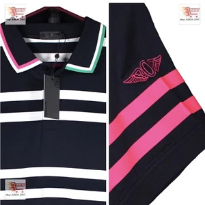 Polo uomo G/Fore Fore G4 Golf blu rosa a righe ⛳️ 2XL XXL ⛳️ Olympic Club - Foto 1 di 6