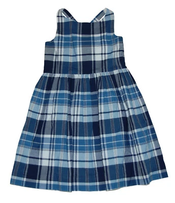 全新带标签 Polo Ralph Lauren 女孩格子马德拉斯无袖春季连衣裙 6X — 第 1/2 张图片
