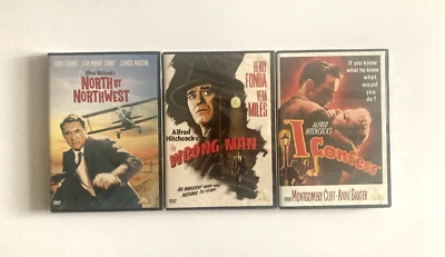 Hitchcock DVD Lot Wrong Man I Confess North By Northwest New Reg 2 PAL - Image 1 of 3