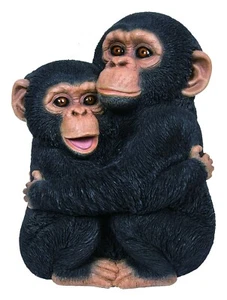 Vivid Arts Realistic Hugging Chimps Resin Garden Decoration (XRL-CHM9-B) - Picture 1 of 2