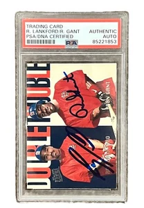 Ray LANKFORD Ron GANT Signed 1997 Fleer Double Trouble St Louis Cardinals PSA - Picture 1 of 2