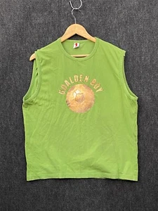 Golden Boy Bikkembergs Mens XL Tank Top Bright Green Graphic Sleeveless Soccer - Picture 1 of 11