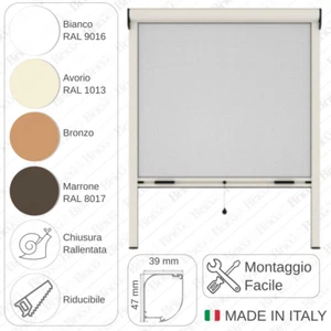 KIT Zanzariera a rullo verticale per finestra riducibile adattabile con frizione - Foto 1 di 2